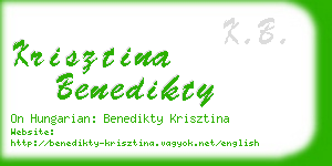 krisztina benedikty business card